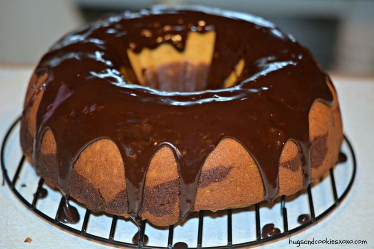 pumpkin chocolate drizzled bundt