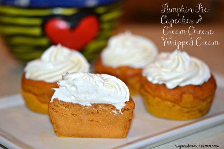 Pumpkin Pie Cupcakes With Cream Cheese Whipped Cream 