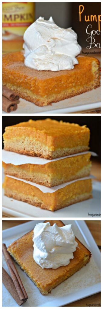 pumpkin gooey bars with cream