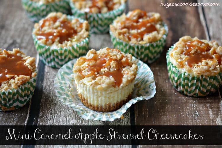 apple caramel mini cheesecakes