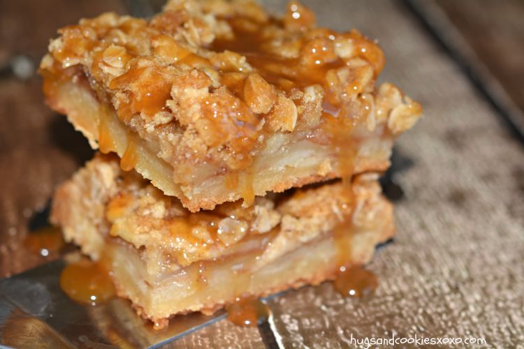 apple pie squares with caramel