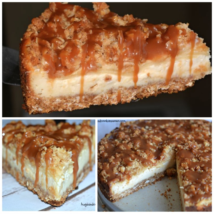 Caramel Apple Crisp Cheesecake - Hugs and Cookies XOXO