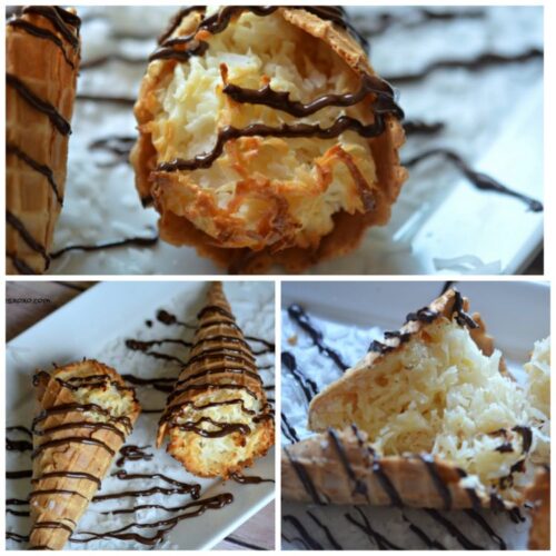 Coconut Macaroon Cones - Hugs and Cookies XOXO