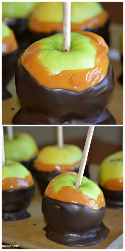 dark chocolate caramel apples