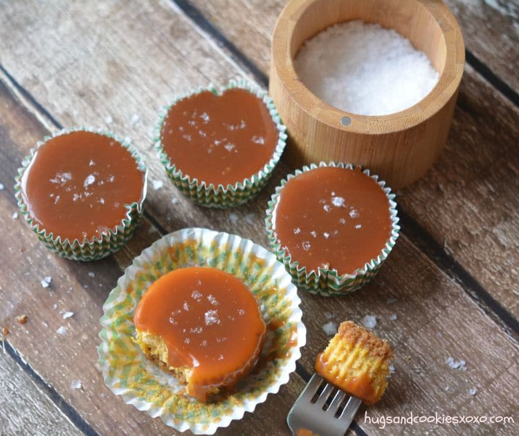 pumpkin caramel mini cheesecakes sea salt