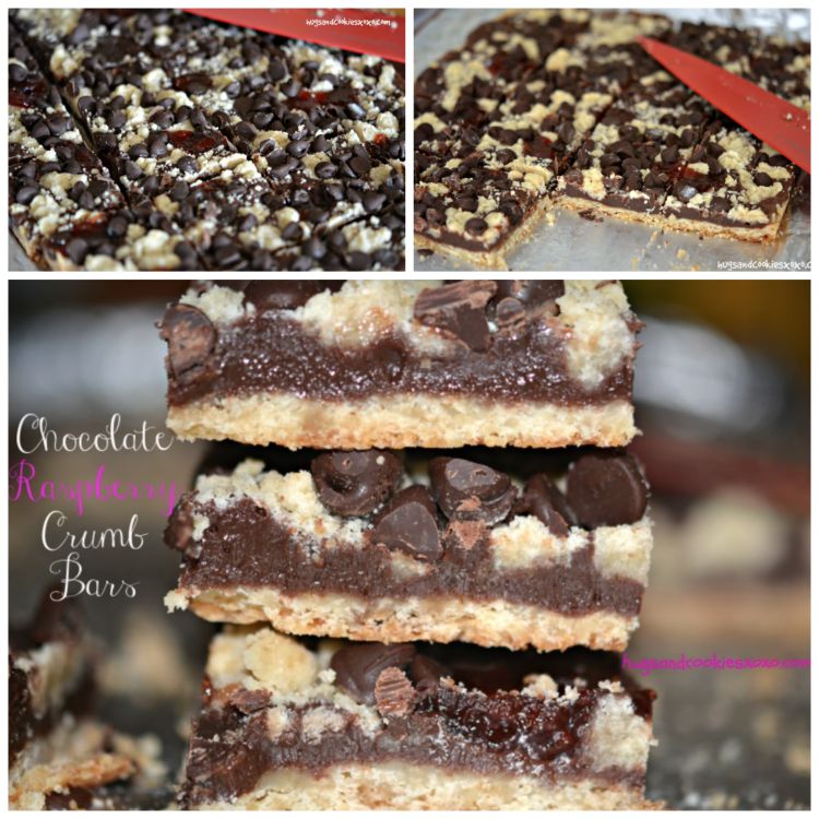 raspberry chocolate crumbs bars