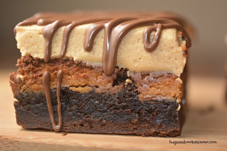 peanut butter cup brownies frosted