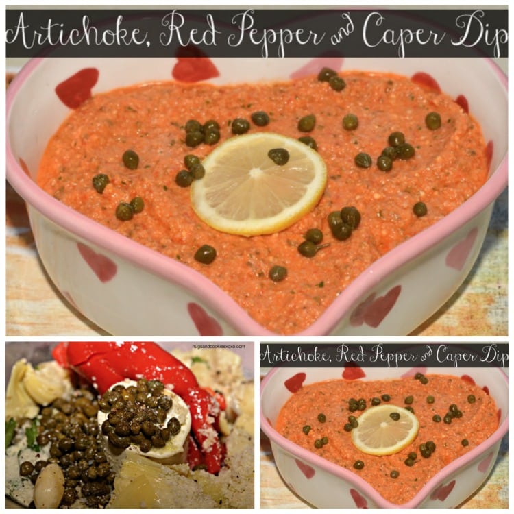 Artichoke, Red Pepper  Caper Dip  Hugs and Cookies XOXO