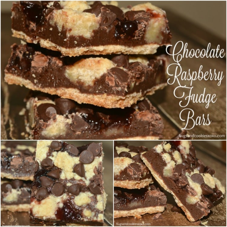 chocolate raspberry fudge bars