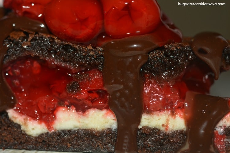 cherry cheesecake brownie slice