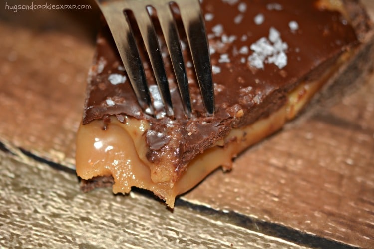 almond caramel fork bite