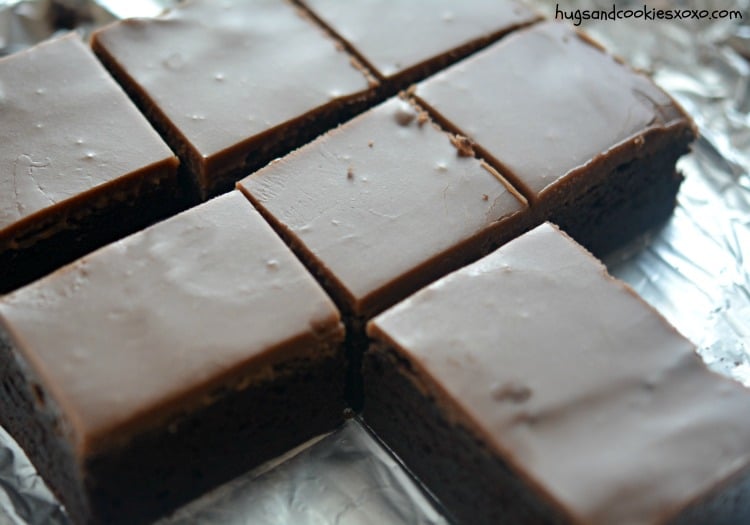 brownies frosted chocolatey