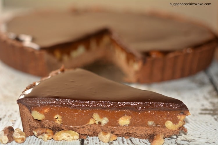 walnut caramel chocolate tart