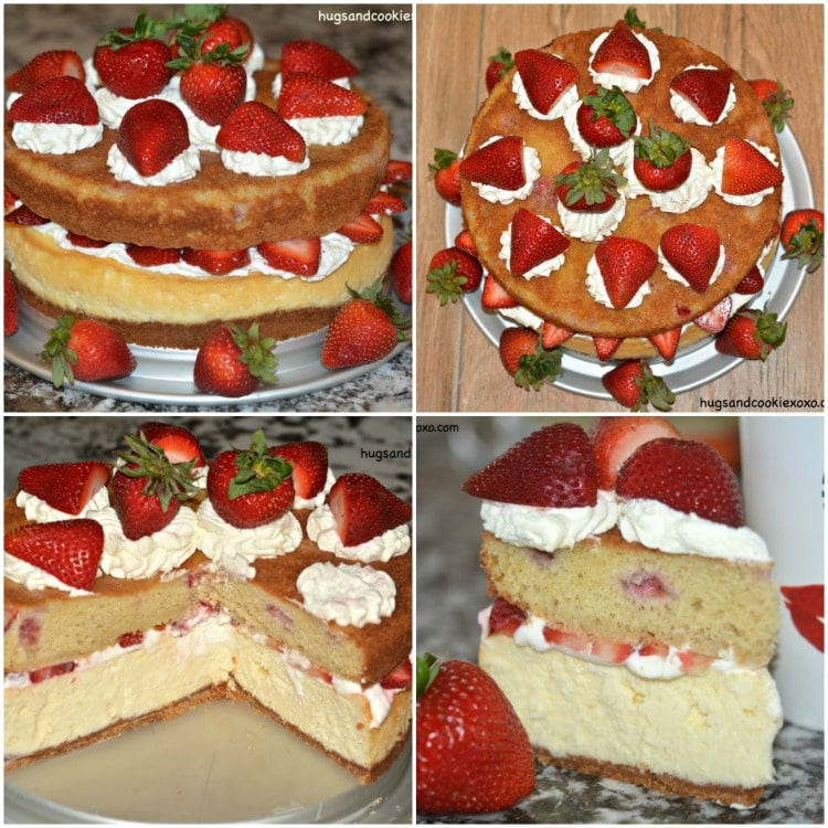 strawberry shortcake cheesecake collage