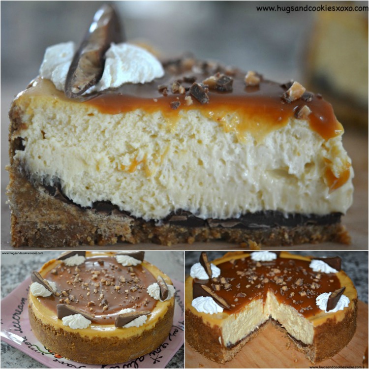 caramel collage cheesecake