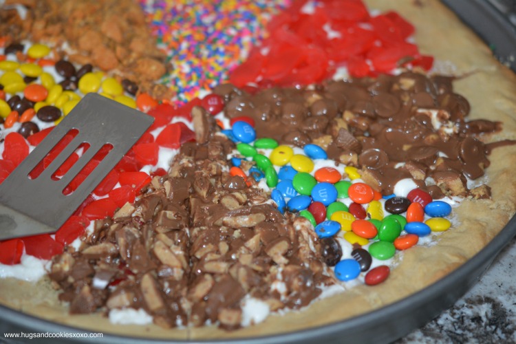 cookie pizza with toppings