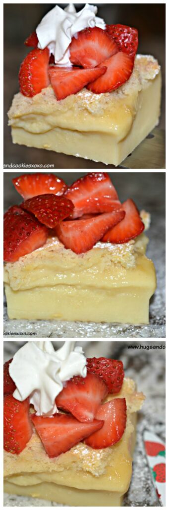 magic custard slice strawberries cream