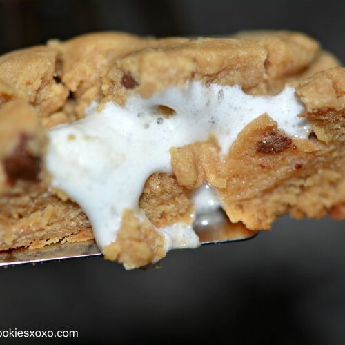 marshmallow stuffed peanut butter cookie