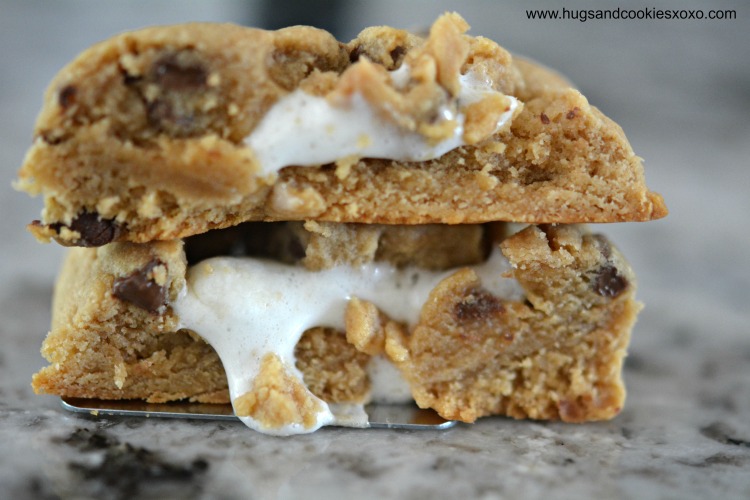 marshmallow stuffed peanut butter cookie