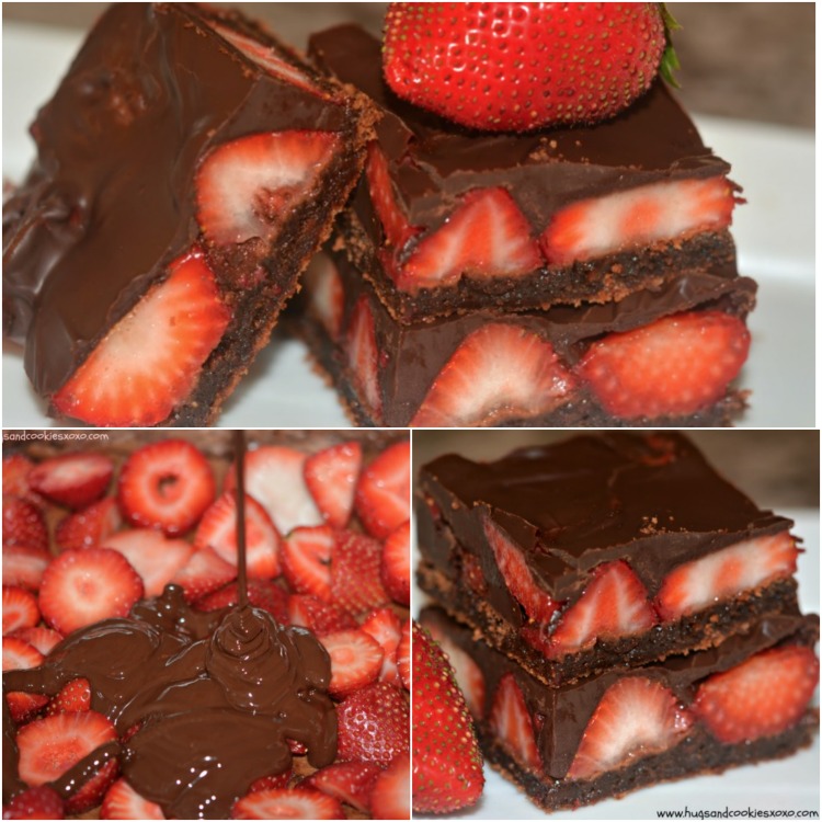 choc strawberry bronwies