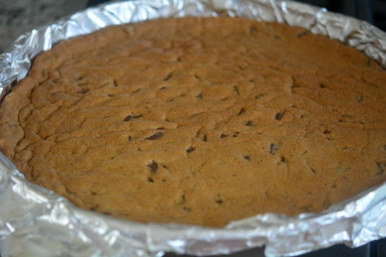 chocolate chip cookie cake baked