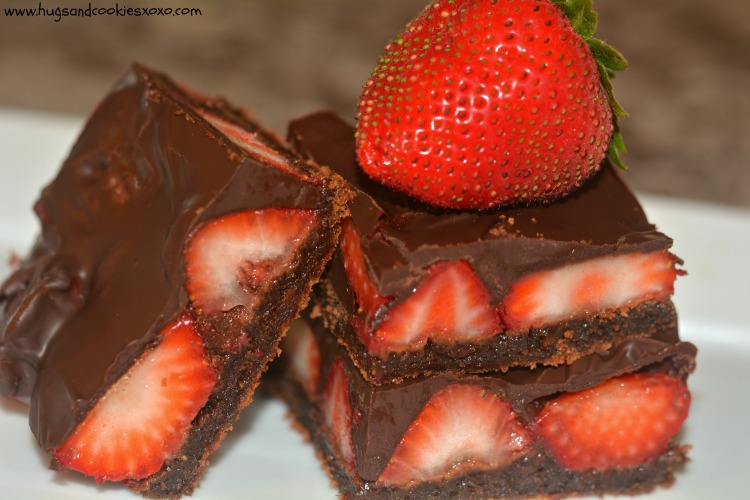 chocolate dipped strawberry brownies