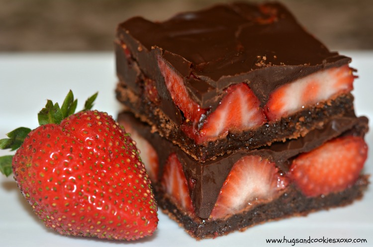 chocolate dipped strawberry brownies