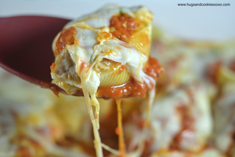 stuffed-shells-melted-cheese-sauce