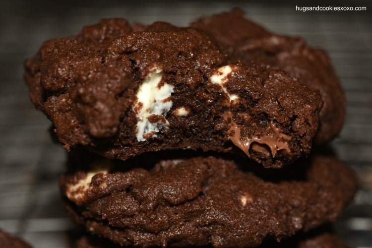 Triple Chocolate Fudgy Cookies