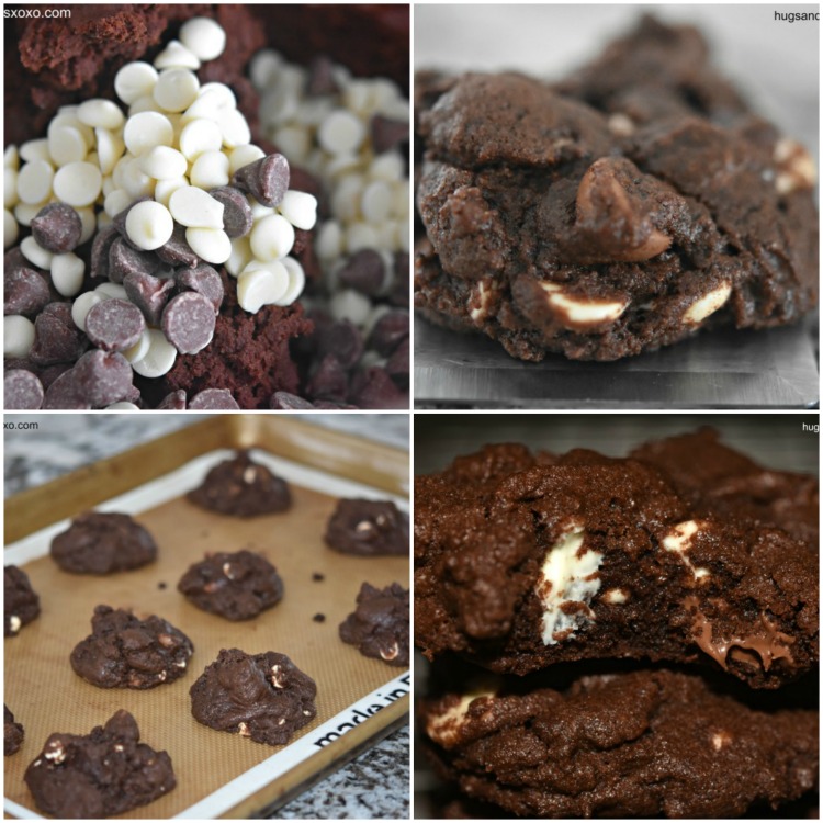 Triple Chocolate Fudgy Cookies