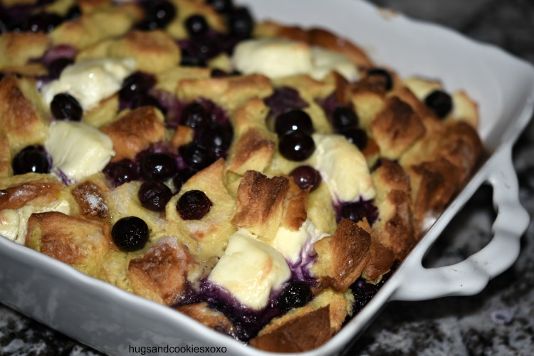 Blueberry Cream Cheese Overnight Brioche French Toast Casserole