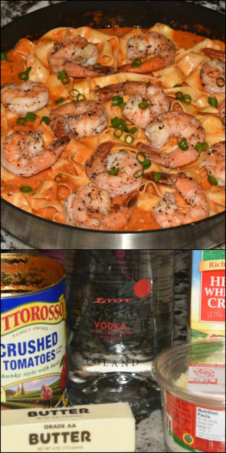 Alla Vodka Sauce with Pappardelle and Shrimp