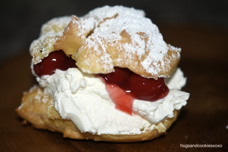 Cream Puffs with Cherries and Mascarpone Whipped Cream