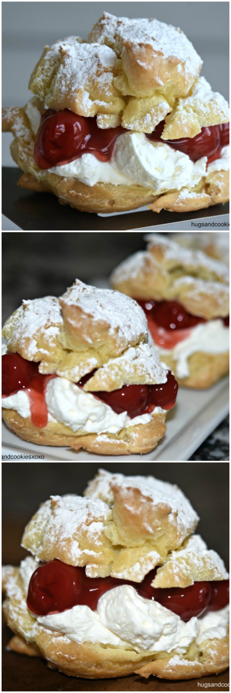 Cream Puffs with Cherries and Mascarpone Whipped Cream