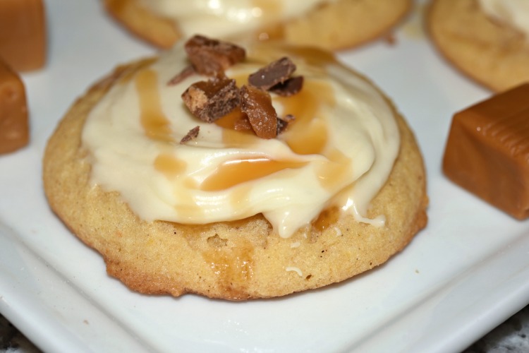 Pumpkin Cookies with Caramel Frosting