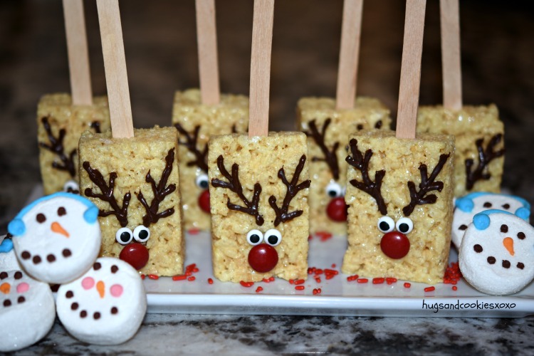 snowman rice crispy treats