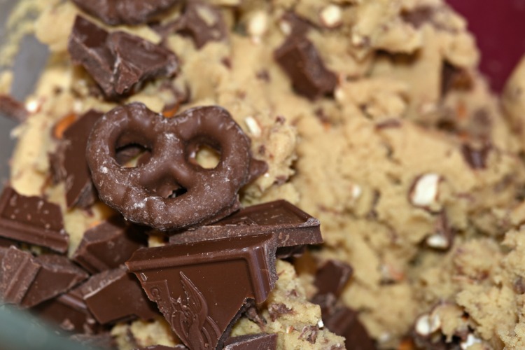 Chocolate Dipped Pretzel Cookies