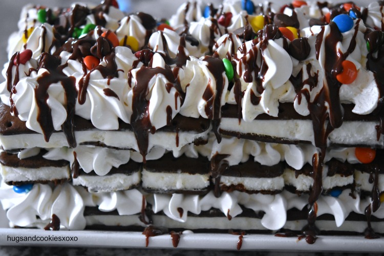 No Bake Ice Cream Sandwich Sundae Cake