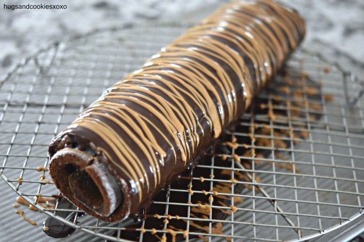 Peanut Butter Chocolate Cake Roll