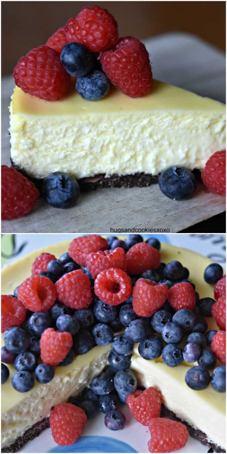 Berry Cheesecake with Double Chocolate Crust