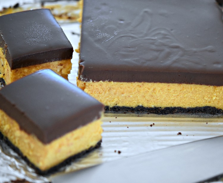 Pumpkin Cheesecake Bars with Ganache