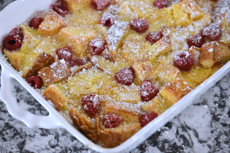 Lemon Raspberry Bread Pudding