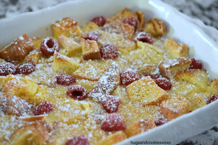 Lemon Raspberry Bread Pudding