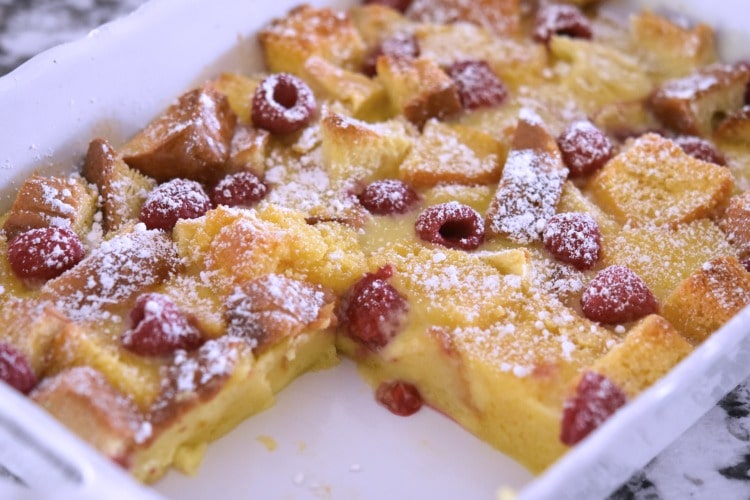 Lemon Raspberry Bread Pudding