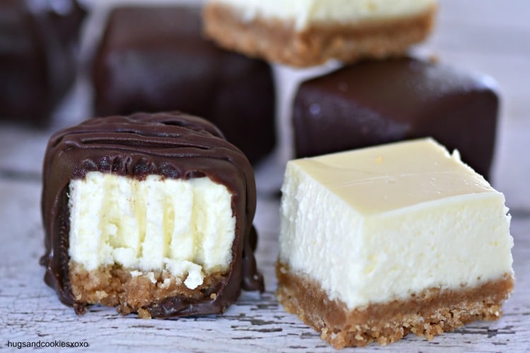 Chocolate Dipped Cheesecake Bites