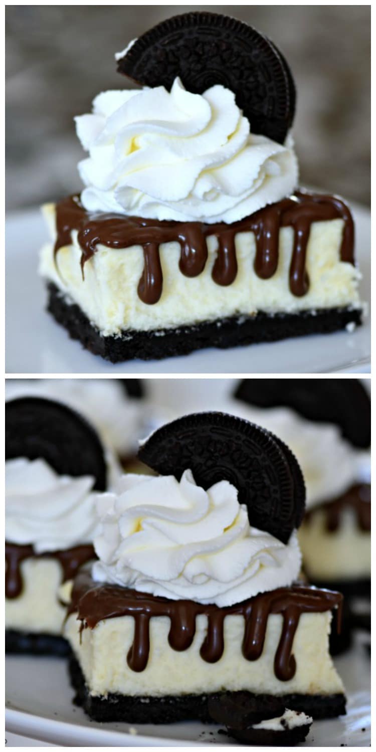 Oreo Hot Fudge Cheesecake Bars