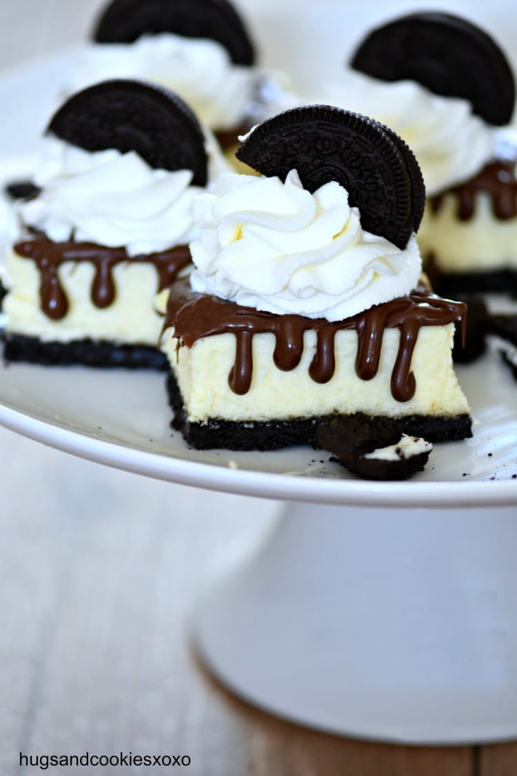 Oreo Hot Fudge Cheesecake Bars