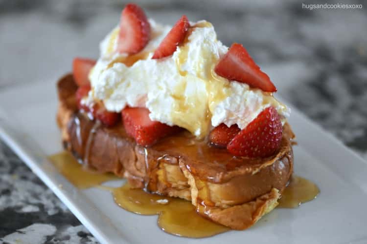 Strawberries and Cream Overnight Challah French Toast