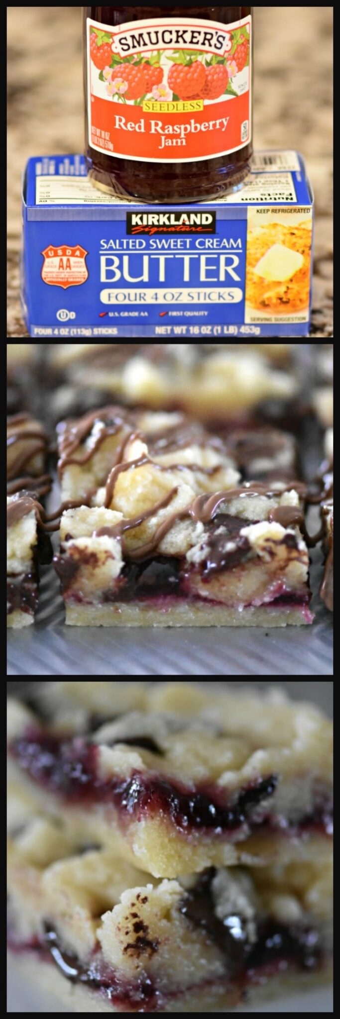 Raspberry Butter Bars with Dark Chocolate Chunks