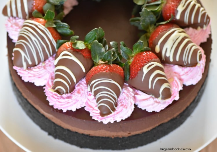 Triple Chocolate Cheesecake With Dipped Strawberries 